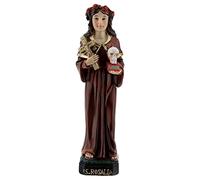 Holyart Statues en résine et PVC: Sainte Rosalie tête de Mort Croix dorée Statue résine 13 cm