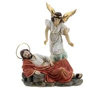 Holyart Statues en résine et PVC: Set Saint Joseph endormi Ange résine 15 cm