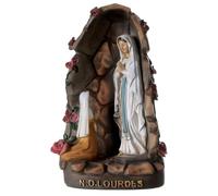 Holyart Statues en résine et PVC: Statue Grotte Lourdes Notre-Dame et Bernadette résine 21 cm