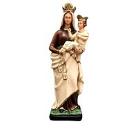 Holyart Statues en résine et PVC: Statue Notre-Dame du Mont-Carmel scapulaire doré 40 cm résine Peinte