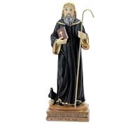 Holyart Statues en résine et PVC: Statue Saint Benoît Corbeau résine 21 cm