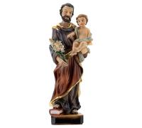 Holyart Statues en résine et PVC: Statue Saint Joseph Enfant Jésus lys 12 cm résine
