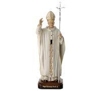 Holyart Statues en résine et PVC: Statuette Saint Jean-Paul II résine colorée 20 cm