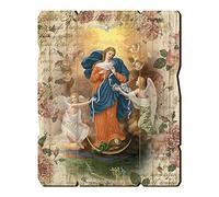 Holyart Tableaux, gravures, manuscrit enluminé: Tableau en bois profilé Marie qui défait les noeuds