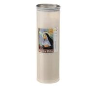 Holyart Veilleuses votives diverses: Bougie votive blanche cire blanche Sainte Rita diamètre 6 cm