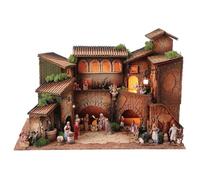 Holyart Village crèche Porche Tour de l'horloge Fontaine santons Moranduzzo 8 cm 40x60x40 cm, Vide