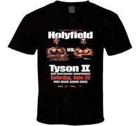 Holyfield Vs Tyson 2 Men's Short Sleeve T-Shirt Fashion Boxing Sports Tee Black XL