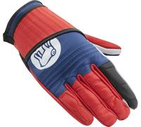 HolyFreedom Flat Track Gants de moto, noir/bleu/rouge, Taille L