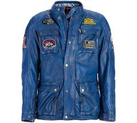 HolyFreedom Quattro Blouson de moto en cuir, bleu, Taille S