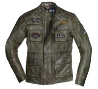 HolyFreedom Quattro Evolution Blouson de moto en cuir, Vert foncé, Taille M