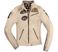 HolyFreedom Quattro Waxed Veste textile de moto pour femmes, Blanc, Taille L