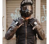 HolyFreedom Zero Denim Blouson de moto en cuir/textile, noir-brun, taille S pour homme