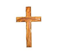 HolyRoses Croix murale chrétienne en bois d'olivier fabriquée à la main de Bethléem | Produit authentique | 12 cm Produit authentique pour décoration d'intérieur spirituelle.