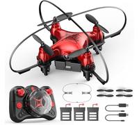 Holyton HT02 Mini Drone pour Enfants Débutants, Mini Quadcopter de Poche, Maintien d’Altitude, Flip 3D, 3 Vitesses, 3 Batteries, Mode Sans Tête, Protections, Arrêt d’Urgence, Cadeau Garçons Filles