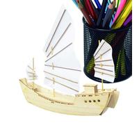 Holzboot Modell Bausatz Kinder - 20,5x13cm DIY Holz Segelboot Miniatur, Abnehmbar Kreativ Pädagogisch Konstruktionsspielzeug, Eltern-Kind Aktivität Fantasie Teamarbeit | für Geburtstag Weihnachten