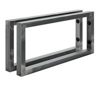 Holzbrink 2x support mural 450x200 mm Acier Brut pour vasque, support lavabo design et robuste ou support d'étagère murale, fixation murale sur le plan de vasquehplatte
