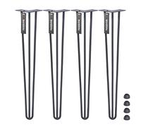 HOLZBRINK 4X Pied de Table en Acier Hairpin, Triple Barre, Pied de Meuble Épingle, Hauteur : 60 cm, Couleur : Gris Anthracite, HLT-13A-60-7016