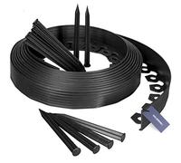 HOLZBRINK Bordures de Pelouse Bande Droite en PVC avec 20 Ancrages de Fixation, Hauteur 55 mm, Longueur 10 m, HRK02-60