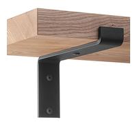 HOLZBRINK Équerre en acier pour étagère murale, support d’étagère en métal 300 mm, Noir, forme Z, kit de montage inclus, 10 pcs, HLR-Z-300-9005