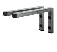 HOLZBRINK Équerre étagère murale 30 cm x 15 cm HLA-B (2 pc.) | Équerres pour etagères murales dans cuisine, support mural salle de bain | Coleur : Acier brut