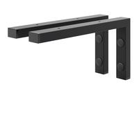 HOLZBRINK Équerre étagère murale 30 cm x 15 cm HLA-B (2 pc.) | Équerres pour etagères murales dans cuisine, salon, support mural salle de bain | Coleur : Noir