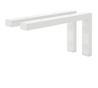HOLZBRINK Équerre étagère murale 30 cm x 15 cm HLA-B (2 pc.) | Équerres pour etagères murales dans cuisine, salon, support mural salle de bain | Coleur : Blanc