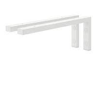 HOLZBRINK Équerre étagère murale 40 cm x 15 cm HLA-B (2 pc.) | Équerres pour etagères murales dans cuisine, salon, support mural salle de bain | Coleur : Blanc