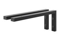 HOLZBRINK Équerre étagère murale 40 cm x 15 cm HLA-B (2 pc.) | Équerres pour etagères murales dans cuisine, salon, support mural salle de bain | Coleur : Noir