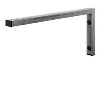 HOLZBRINK Équerre étagère murale 45x20 cm HLA-B (1 pc.) | Équerre metal pour lavabo salle de bain, support étagère de cuisine | Couleur : Acier brut