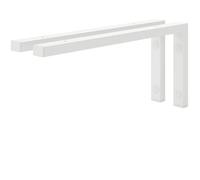 HOLZBRINK Équerre étagère murale 45x20 cm HLA-B (2 pc.) | Équerres pour etagères murales dans cuisine, salon, support mural salle de bain | Coleur : Blanc