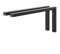 HOLZBRINK Équerre étagère murale 45x20 cm HLA-B (2 pc.) | Équerres pour etagères murales dans cuisine, salon, support mural salle de bain | Coleur : Noir