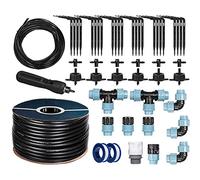 HOLZBRINK Kit de démarrage pour l’irrigation en serre, système d’arrosage goutte à goutte : 50 m Tuyau LDPE 20 mm, 6x Goutteur 4l/h, HTB-09-S-50