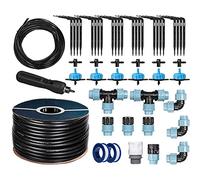 HOLZBRINK Kit de démarrage pour l’irrigation en serre, système d’arrosage goutte à goutte : 50 m Tuyau LDPE 20 mm, 6x Goutteur 8l/h, HTB-09-B-50