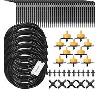 HOLZBRINK Kit n°3 pour l’arrosage du Jardin avec raccord en Croix et goutteur Jaune, débit 2l/h, 10 Lots, HTB-03-G-10