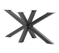 HOLZBRINK Pied de Table Spider (Mikado) | Pieds de Table massifs en métal Noir pour Table Basse, Table à Manger, Bureau, Table de conférence | 1 Pied 150x70 cm | Hauteur 72 cm
