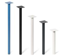 HOLZBRINK Pieds de Table 100 cm en métal Noir Ø42,4 mm (Lot de 4) - Pieds de Meuble pour Bureau, Console et Table à Manger, projets DIY - Design épuré, Robuste et thermolaqué - Modèle : HLT-14C