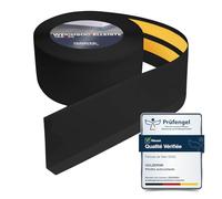 HOLZBRINK Plinthe souple autoadhésive 100x25mm, 15 m | Plinthe PVC pour protéger mur cuisine, garage, couloir| Cornière PVC | Couleur : noir