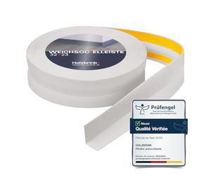 HOLZBRINK Plinthe souple autoadhésive 32x23mm, 20 m | Plinthe PVC pour finition plan de travail, meubles cuisine | Lame PVC adhesive | Couleur : gris cendré