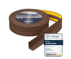 HOLZBRINK Plinthe souple autoadhésive 32x23mm, 25 m | Plinthe PVC pour finition plan de travail, meubles cuisine | Lame PVC adhesive | Couleur : chocolat