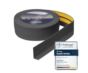 HOLZBRINK Plinthe souple autoadhésive 50x20mm, 15 m | Plinthe PVC pour finition plan de travail, sous-meubles| Cornière PVC flexible | Couleur : gris foncé