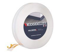 HOLZBRINK Plinthe souple autoadhésive blanche 18x18mm, 10 m | Plinthe PVC pour jonction plan de travail, bande joint salle de bain | Lame PVC adhesive