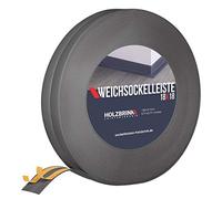 HOLZBRINK Plinthe souple autoadhésive gris foncé 18x18mm, 5 m | Plinthe PVC pour jonction plan de travail, bande joint salle de bain | Lame PVC adhesive