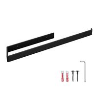 HOLZBRINK Porte Serviette Mural Noir Mat 444x72 mm | Accroche Serviette de Salle de Bain, Toilette, Douche | Porte Manteau Salle de Bain, Support servietes