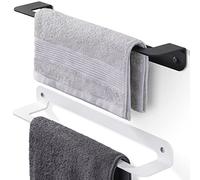 HOLZBRINK Porte-Serviettes Mural à Fixer, Support à Serviettes en métal Porte Serviette de Salle de Bain, Blanc, Single 60x8x5 cm, 1 pièce, HLW-600-9016