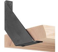 HOLZBRINK Support d’étagère en métal, équerre pour étagère murale Acier Brut, 150x150x30 mm, forme V, kit de montage inclus, 8 pcs, HLR-V-150-0000