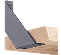 HOLZBRINK Support d’étagère en métal, équerre pour étagère murale Gris, 150x150x30 mm, forme V, kit de montage inclus, 4 pcs, HLR-V-150-7016