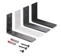 HOLZBRINK support d'étagère métallique, support d'étagère murale, étagère de bricolage, Acier Brut 150x100x40 mm, 1 pièce, HLR-L-150-0000