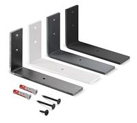HOLZBRINK support d'étagère métallique, support d'étagère murale, étagère de bricolage, Blanc 200x100x40 mm, 2 pièces, HLR-L-200-9016