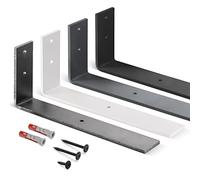 HOLZBRINK support d'étagère métallique, support d'étagère murale, étagère de bricolage, Blanc 300x100x40 mm, 2 pièces, HLR-L-300-9016