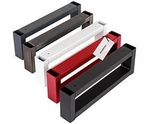 HOLZBRINK Support mural pour plan suspendu, équerre pour plan vasque, support de fixation pour salle de bain, porte-serviette murale 450x150 mm (larg. x haut.), acier brut, 1 pc, HLA-450-0000